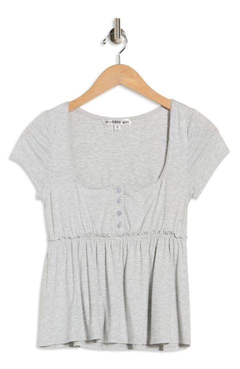 Square Neck Short Sleeve Top