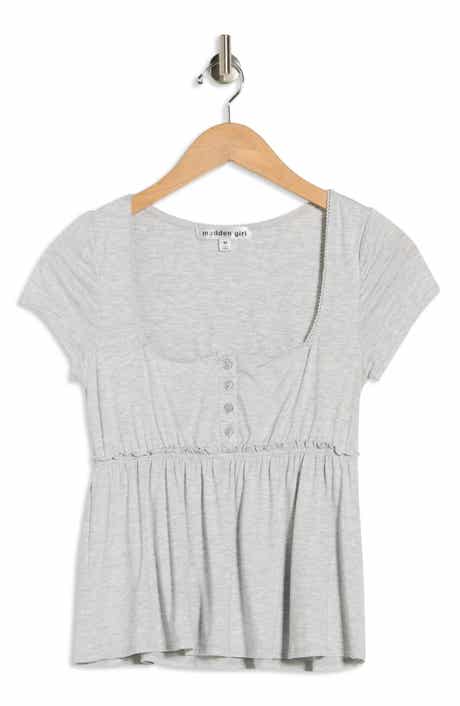 Madden Girl Square Neck Short Sleeve Top