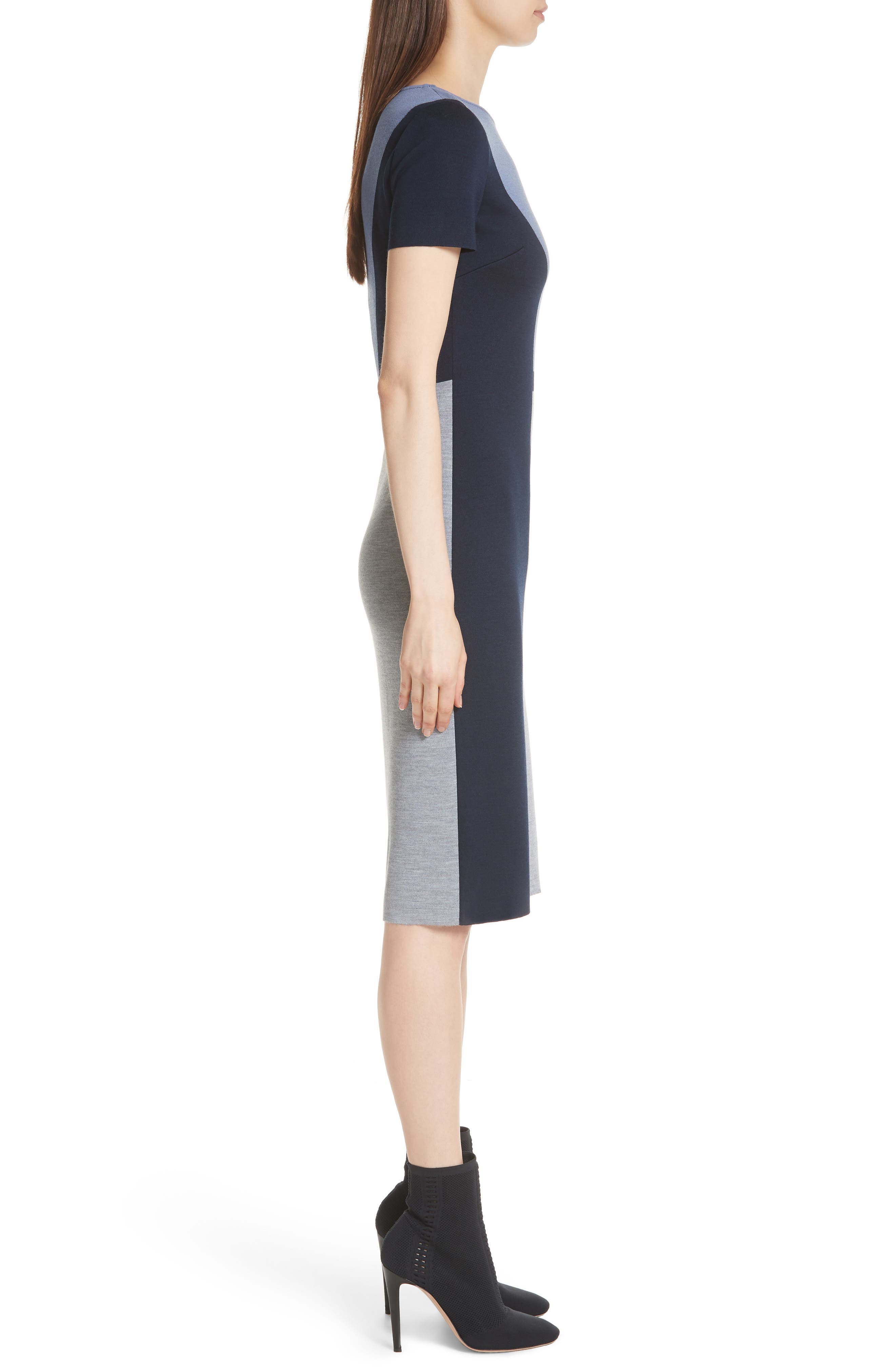 St. John Collection Slanted Colorblock Milano Knit Sheath Dress (Women ...