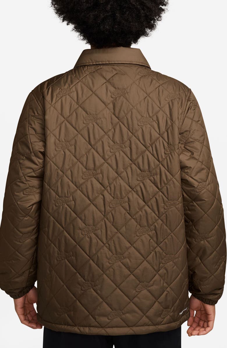 Nike Club Quilted Coach's Jacket, Alternate, color, Mosswood Brown/ White