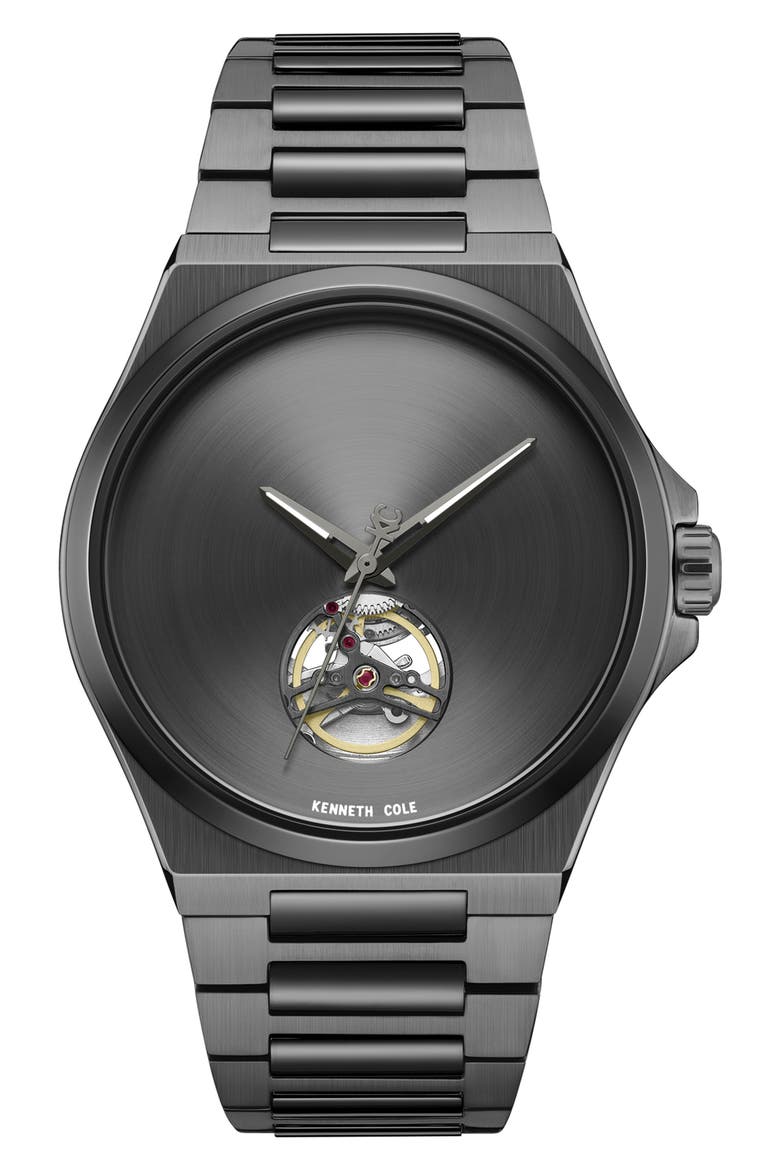 Automatic Bracelet Watch, 43.5mm, Main, color, BLACK