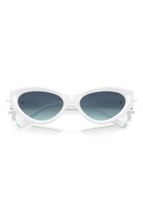 Tiffany & Co . 54mm Gradient Oval Sunglasses In Blue White