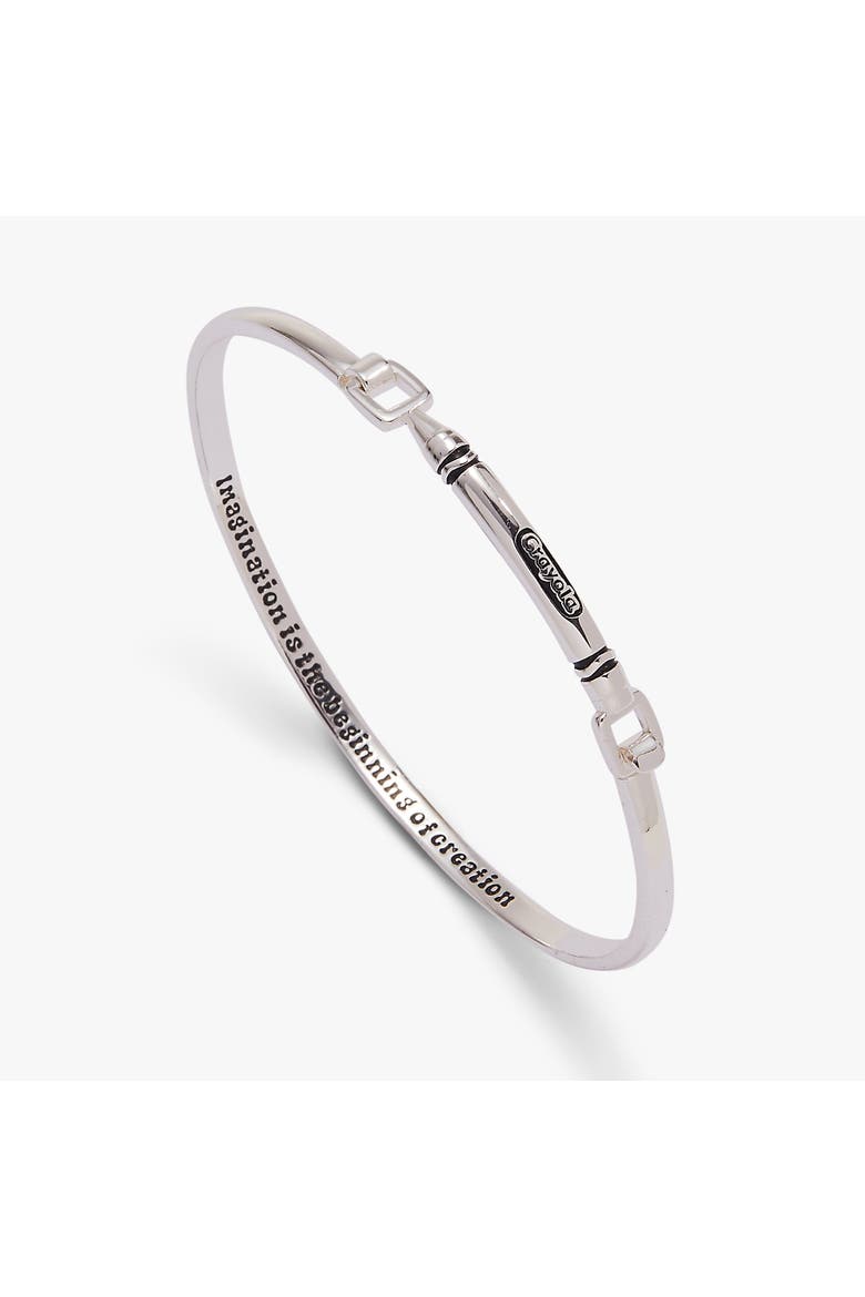 Crayola Metal Crayon Tension Bangle, Main, color, Silver