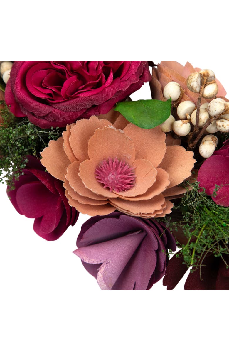 Northlight Wooden Floral Artificial Spring Wreath with Dried Pods - 13.5", Alternate, color, Red