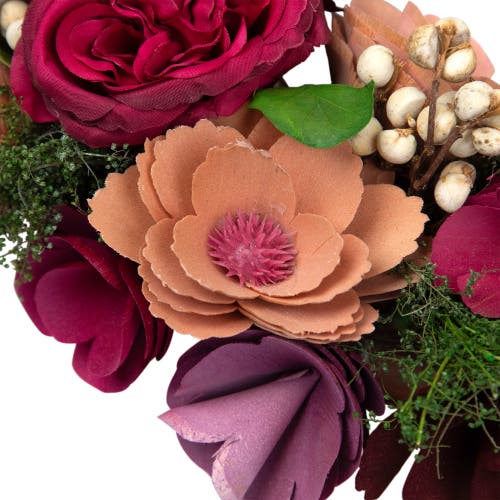 Northlight Wooden Floral Artificial Spring Wreath With Dried Pods In Red