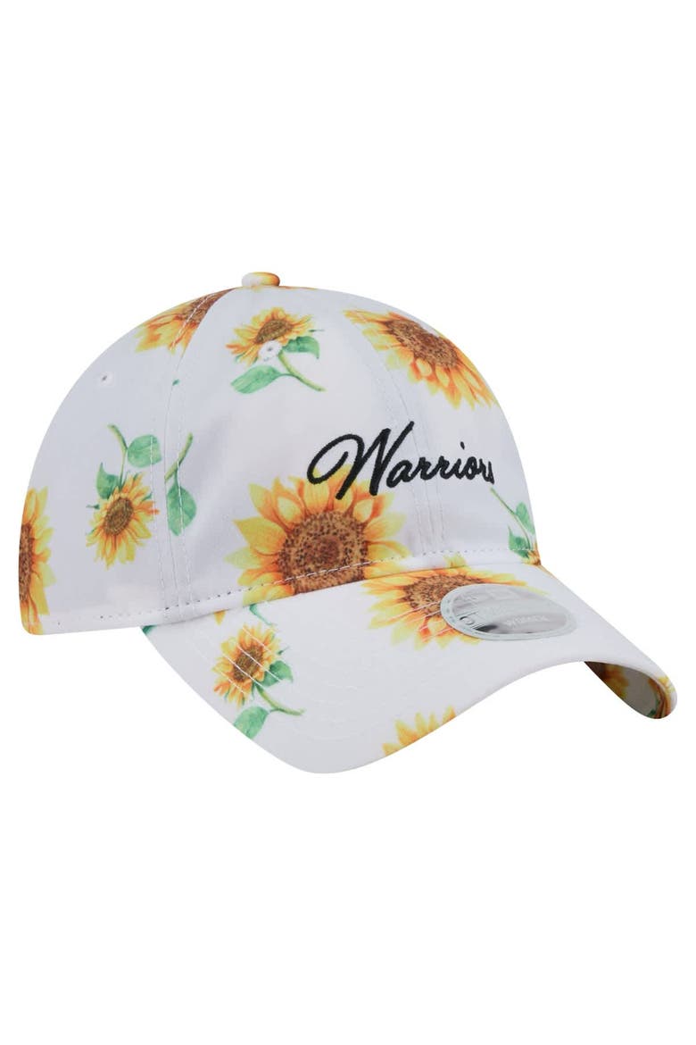 Women's New Era  White Golden State Warriors Adventure Flower 9TWENTY Adjustable Hat, Alternate, color, White
