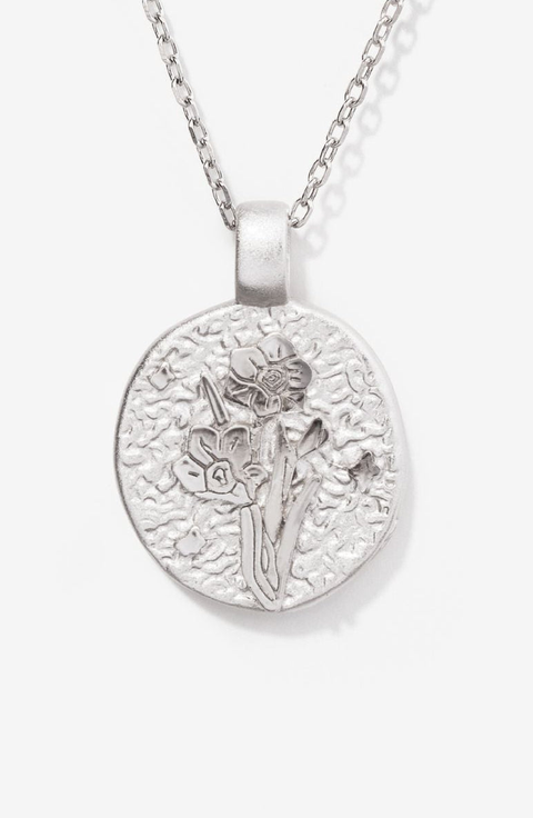 Silver Birth Flower Necklace