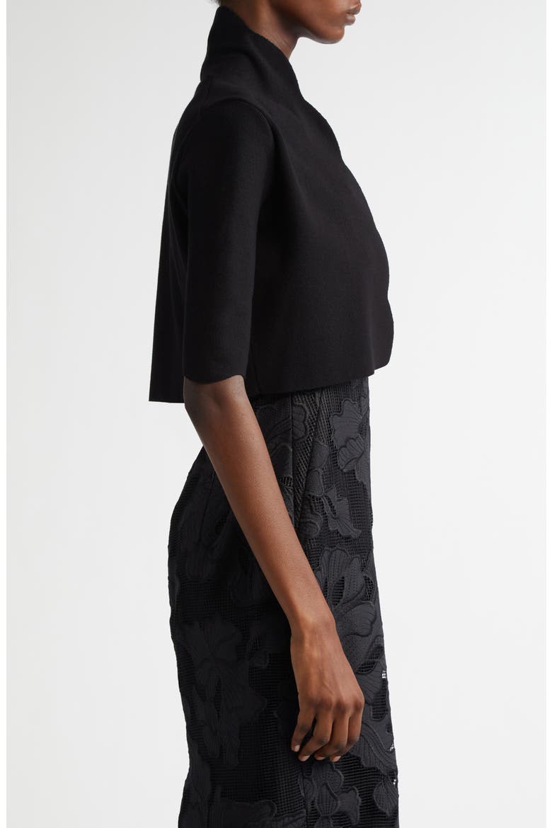 Scallop Trim Bolero, Alternate, color, BLACK