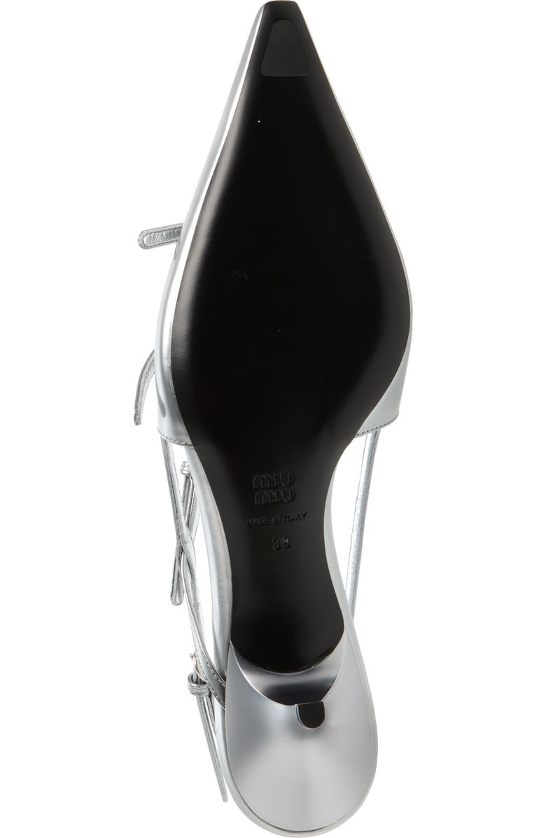 Miu Miu Show Buckle Slingback Pump, Alternate, color, Argento
