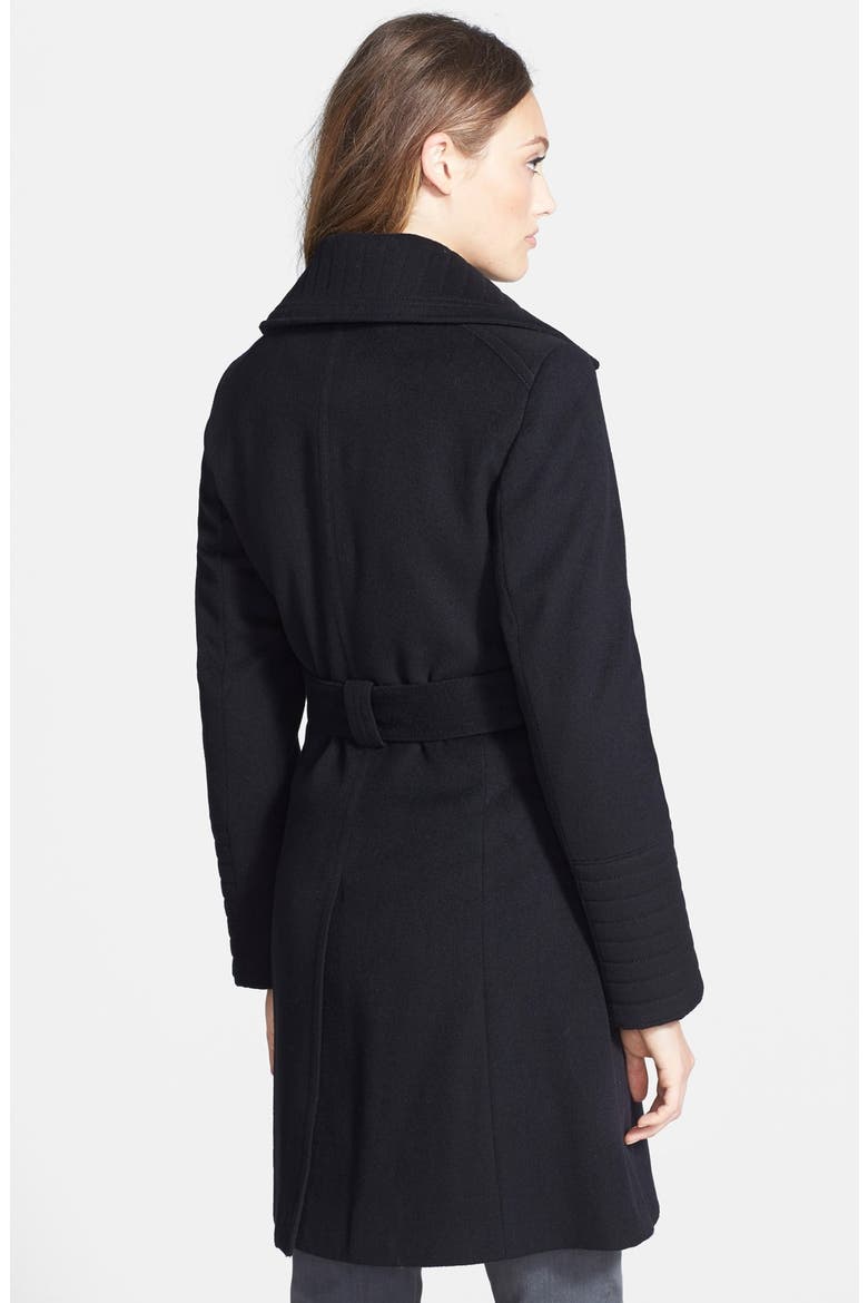 Belted Wool Blend Trench Coat, Alternate, color, BLACK