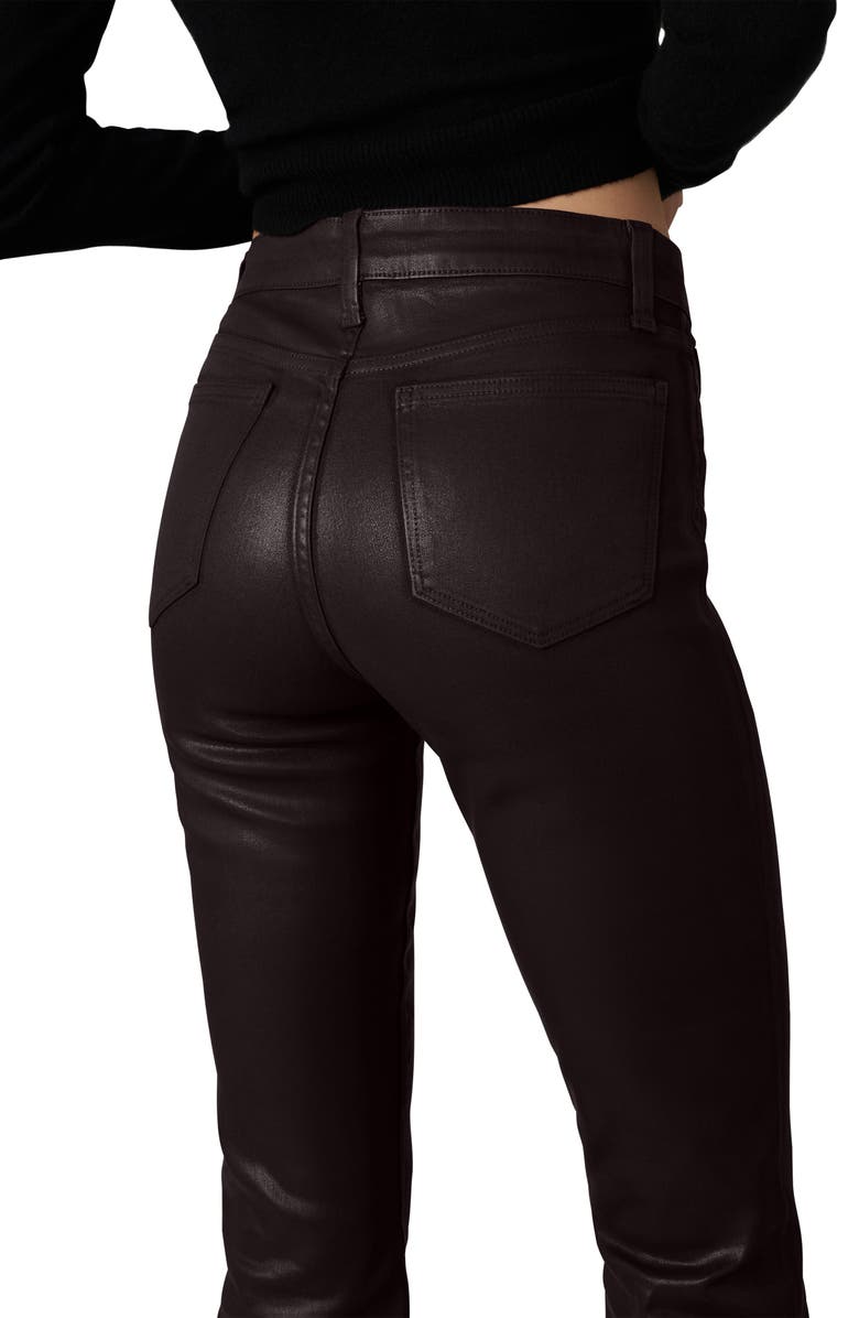 Joe's The Callie Coated High Waist Ankle Bootcut Jeans, Alternate, color, Dark Chocolate