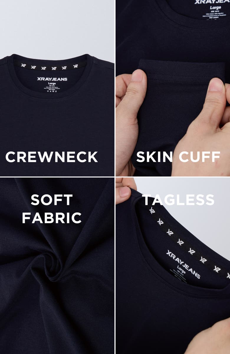 XRAY Kids' 3-Pack Long Sleeve Cotton T-Shirts, Alternate, color, Navy/ Grey/ Light Grey