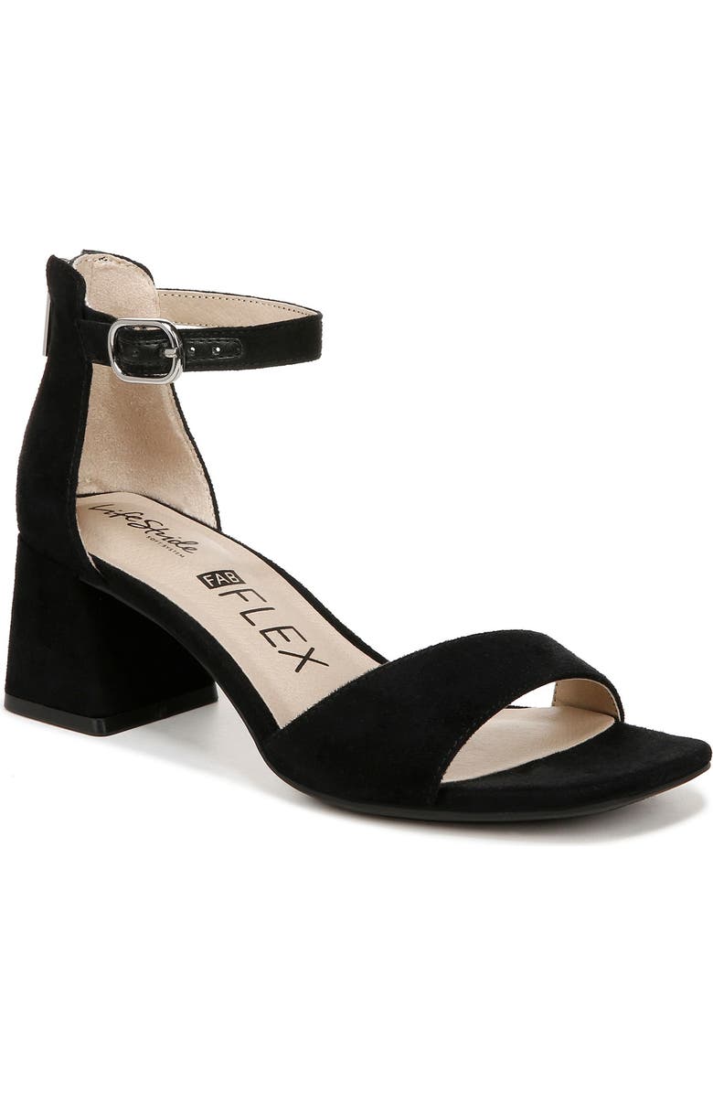 LifeStride Cassidy Ankle Strap Sandal, Main, color, Black