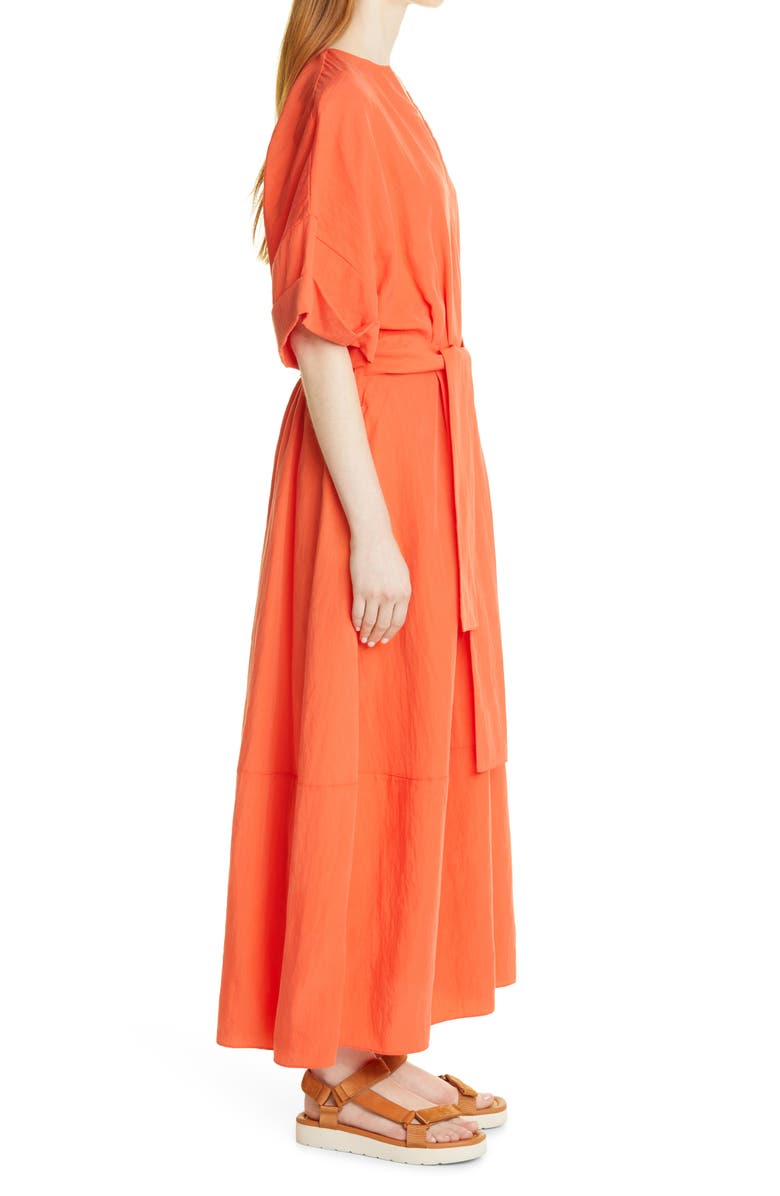 Vince Cuff Sleeve Belted Dress, Alternate, color, Burnt Orchid