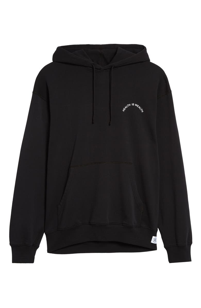 Reigning Champ Health Is Wealth Graphic Pullover Hoodie, Main, color, 
