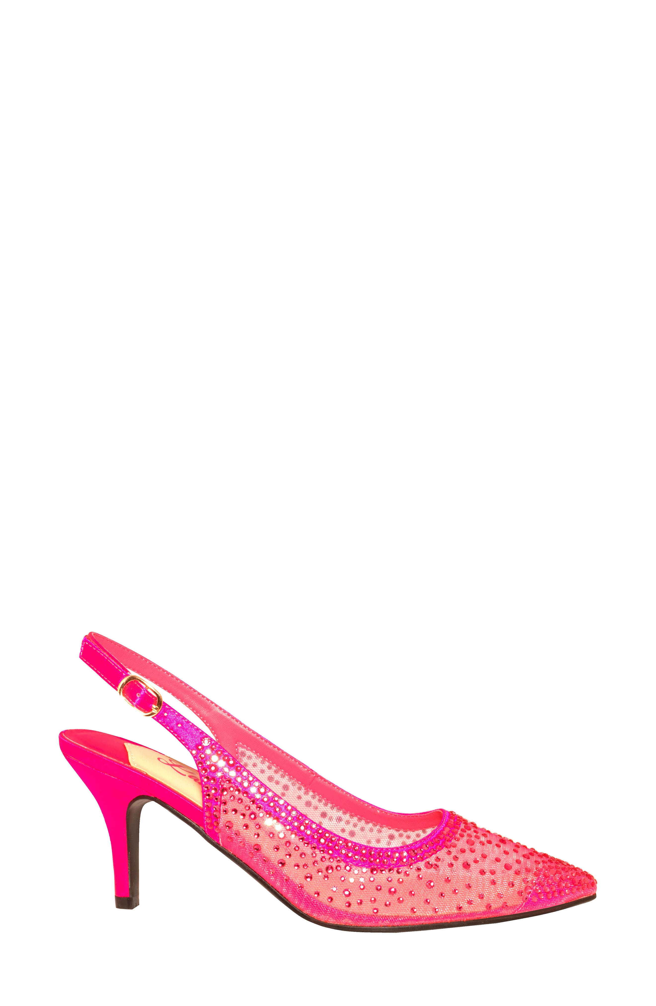 Lola Embellished Pointed Toe Slingback Pump, Alternate, color, FUSCHIA