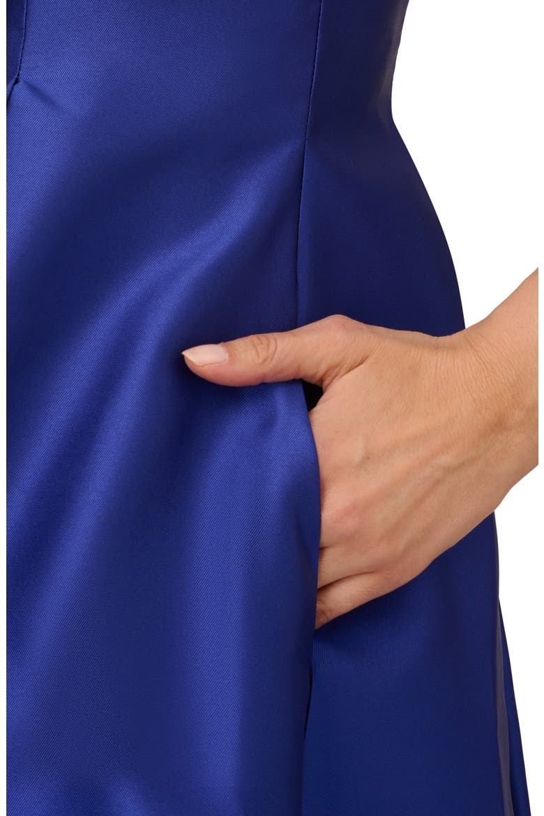 Sleeveless Mikado Fit & Flare Midi Dress, Alternate, color, NEPTUNE