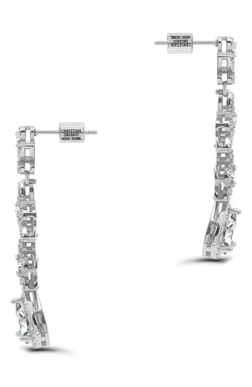 Christian Siriano Pear Cubic Zirconia Drop Earrings In Silver