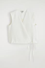 COS Tie-Detail Linen-Blend Wrap Vest