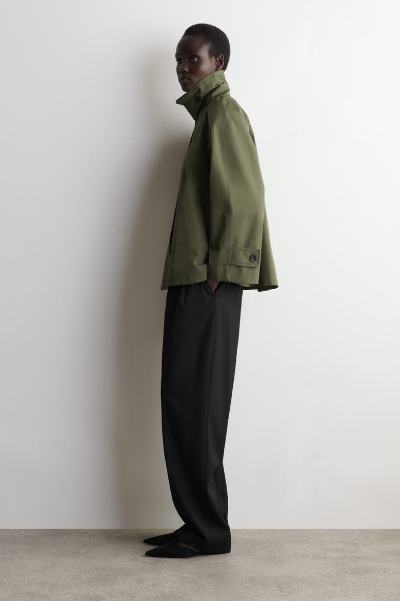 A-line Cotton-twill Jacket, Alternate, color, KHAKI
