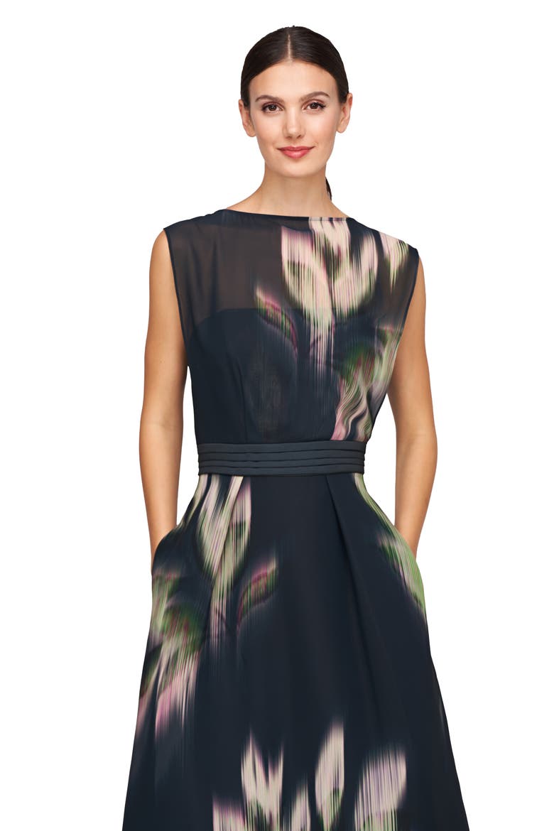 Tess A-Line Gown, Alternate, color, BLACKGREEN