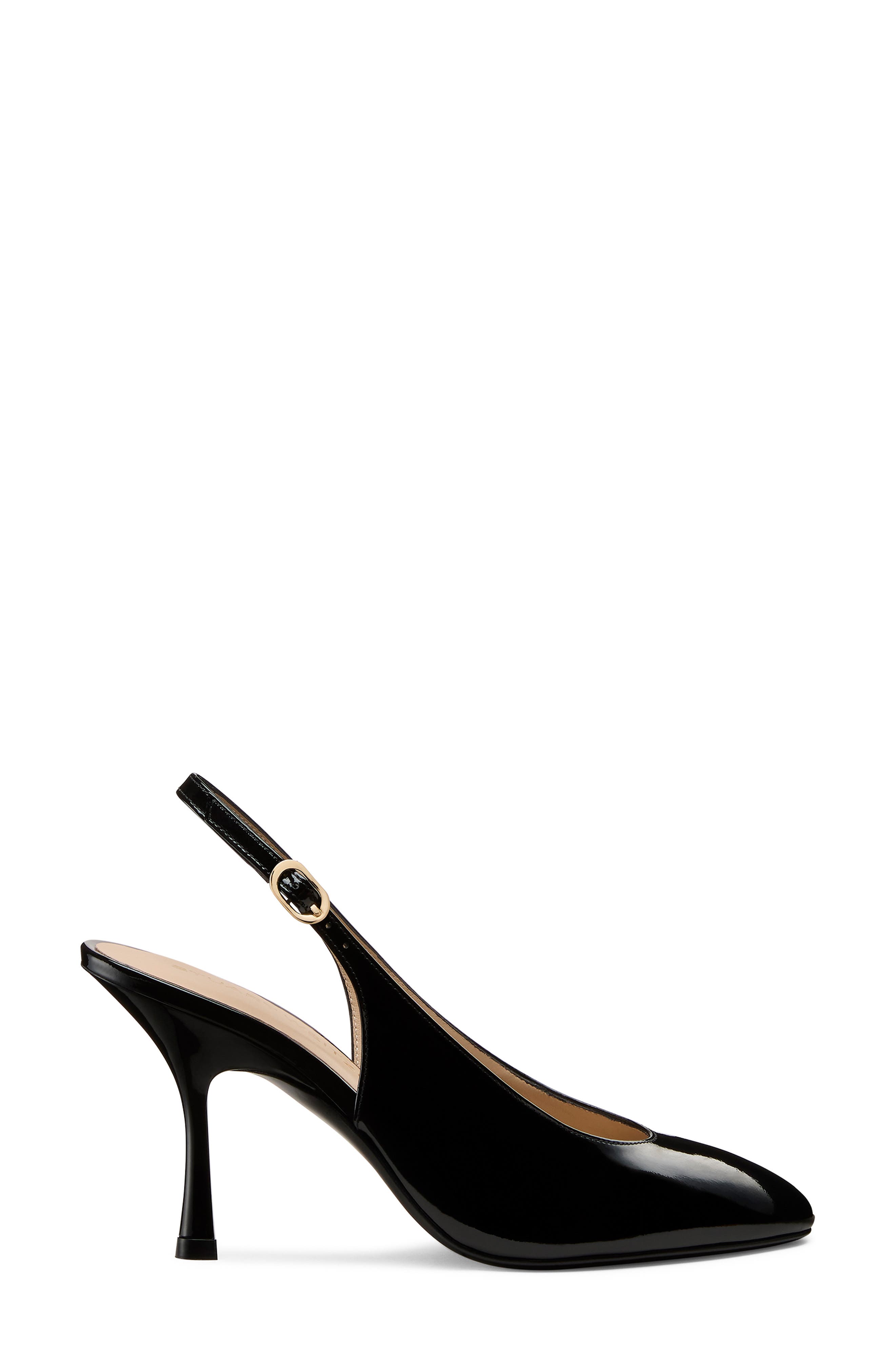 Stuart Weitzman Madison Slingback Pump 85, Alternate, color, Black