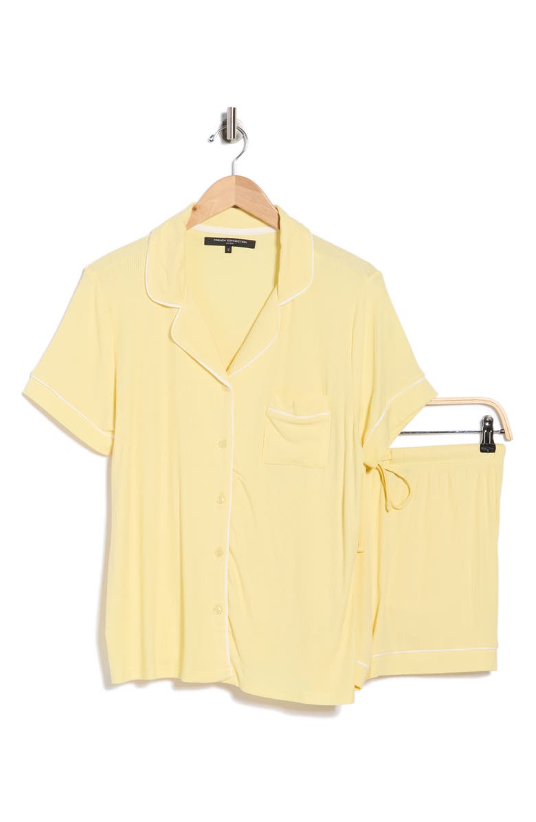 French Connection Short Pajama Set, Alternate, color, Lemon Meringue