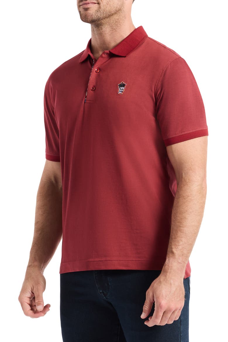 Lucifer Short Sleeve Polo, Alternate, color, BURGUNDY