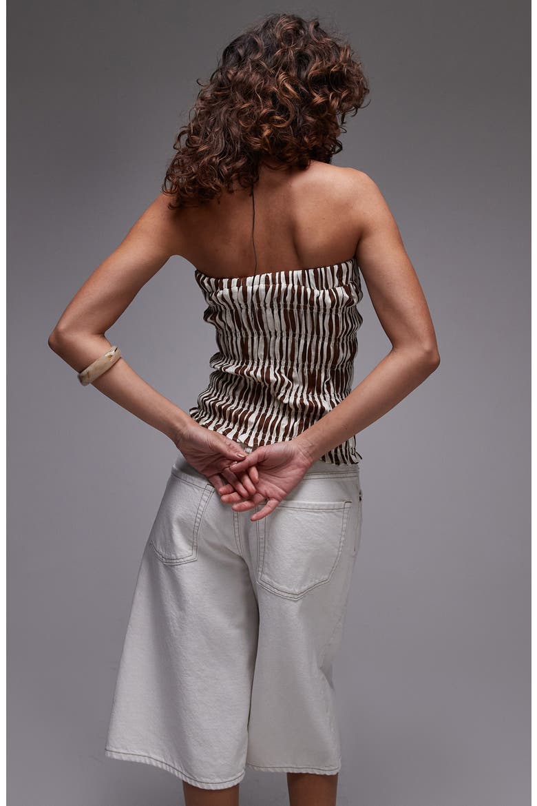 Shirred Strapless Top, Alternate, color, IVORY