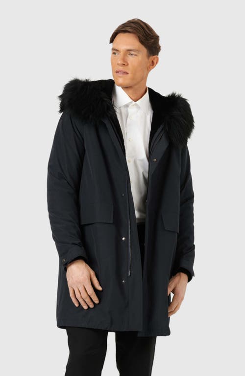 Gorski Parka With Shearling Lamb Trim In Blue