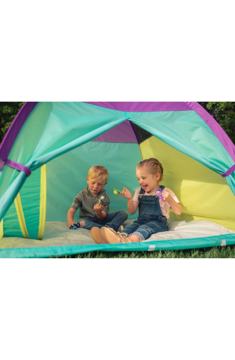 Pacific Play Tents Hide Me Play Tent with Tunnel, Alternate, color, Teal Purple Yellow