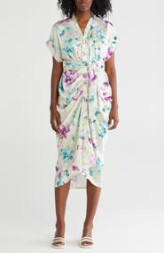 Steve madden トリ タイフロント ミディ シャツドレス ワンピ Steve Madden Tony Tie Front Midi Dress | Nordstromrack