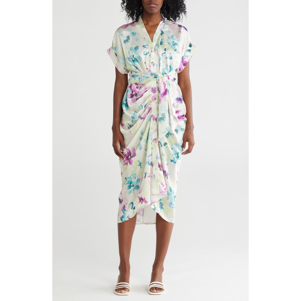 STEVE MADDEN STEVE MADDEN TONY TIE FRONT MIDI DRESS