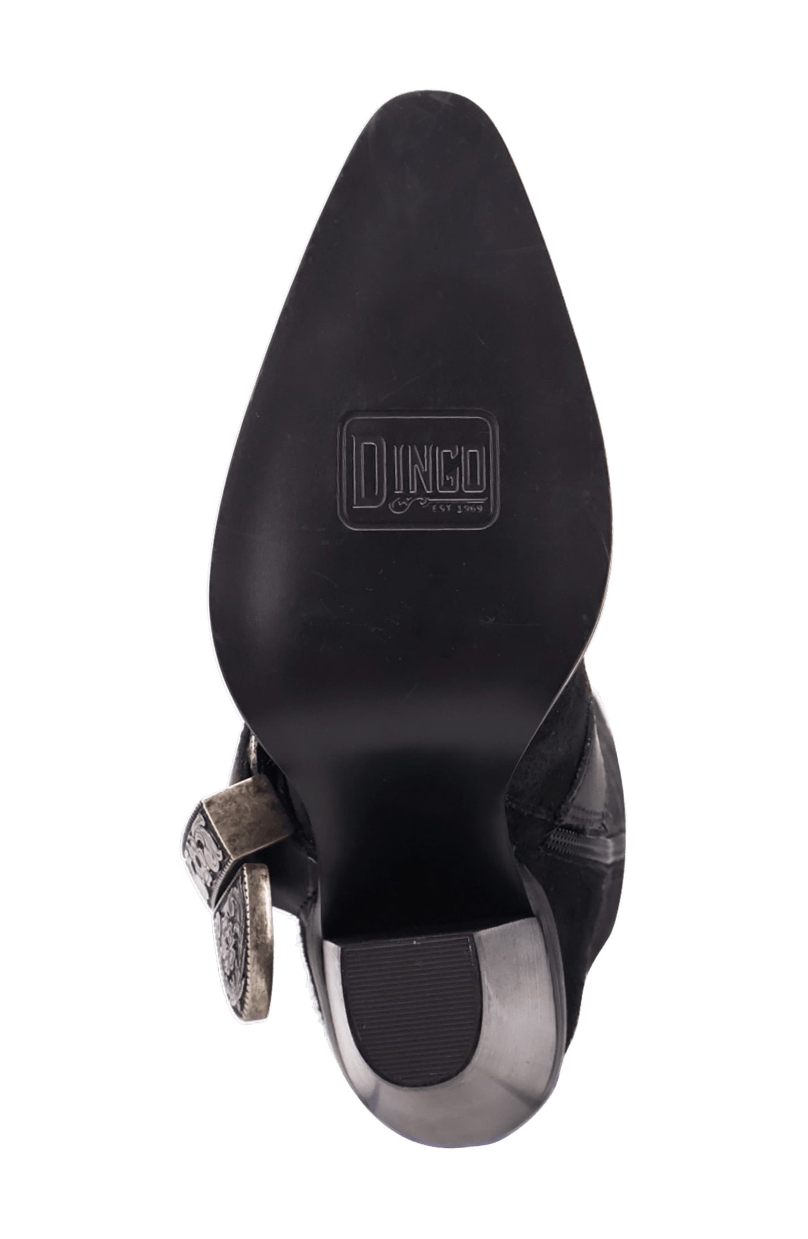 Dingo Yeehottie Over the Knee Western Boot, Alternate, color, Black