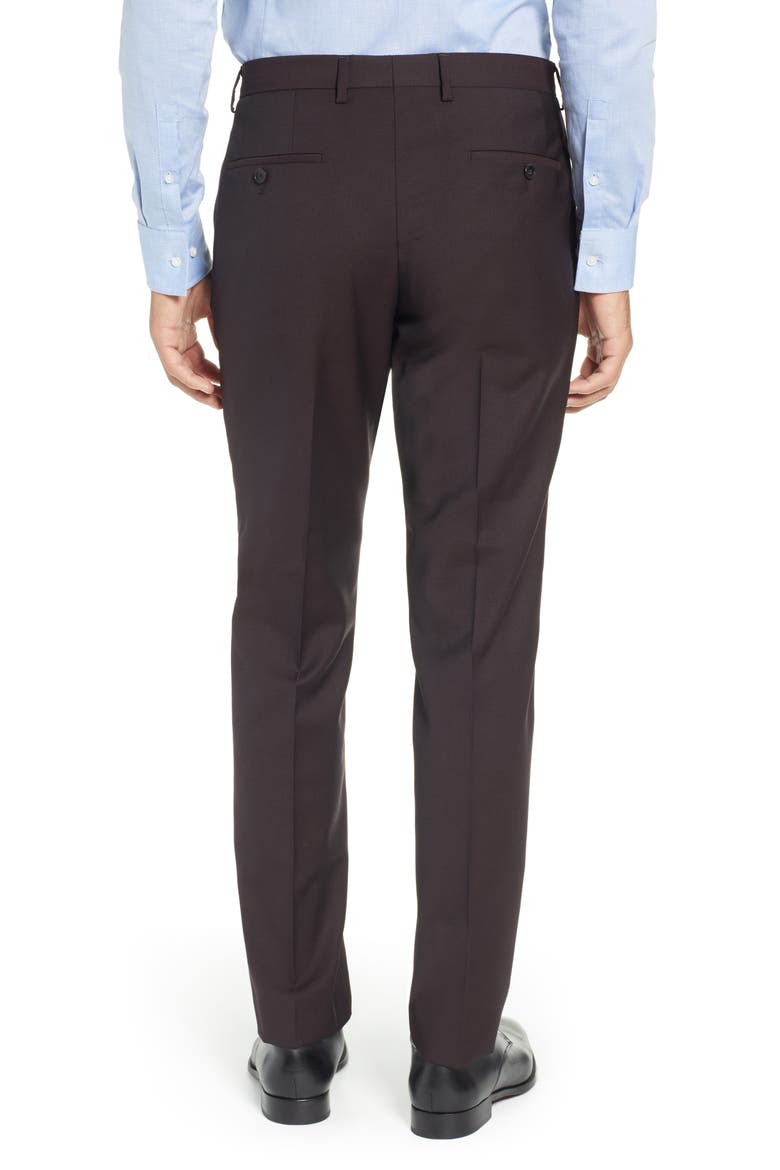 Button Front Tall Twill Slim Straight Trousers, Alternate, color, BLUE