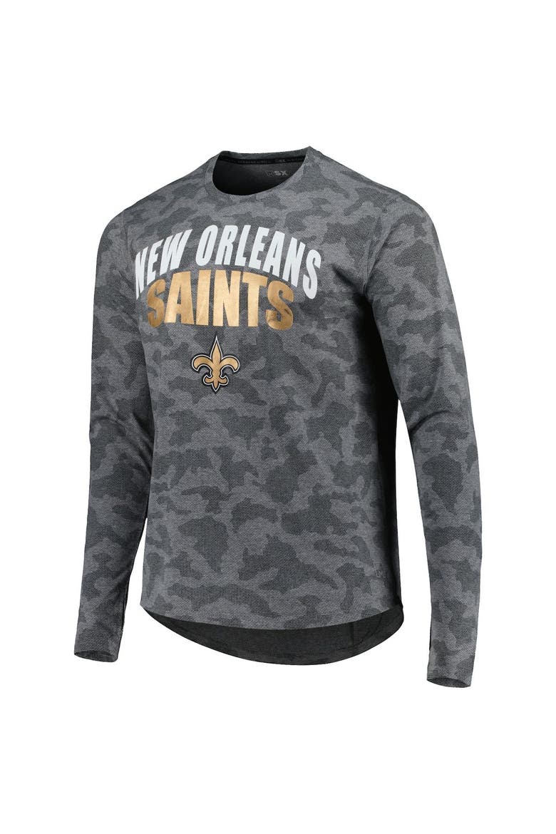 Men's MSX by Michael Strahan Gray New Orleans Saints Performance Camo Long Sleeve T-Shirt, Alternate, color, Gray