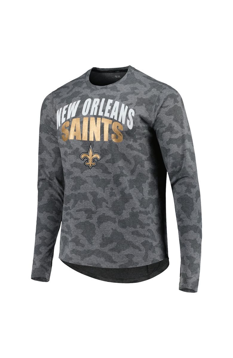 MSX BY MICHAEL STRAHAN Men's MSX by Michael Strahan Gray New Orleans Saints Performance Camo Long Sleeve T-Shirt, Alternate, color, 