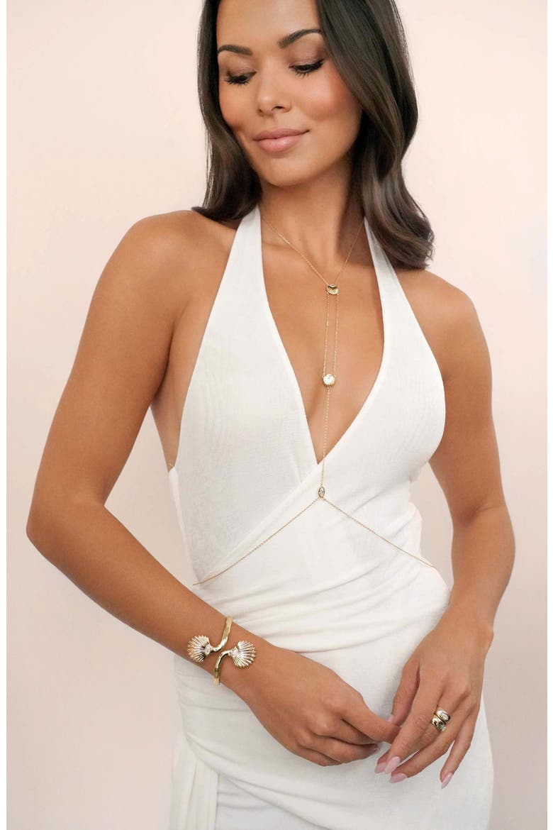 Dainty Shell Body Chain, Alternate, color, GOLD