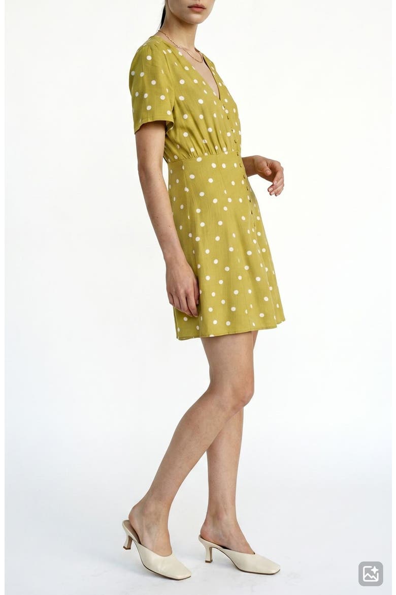 Kora Short Sleeve Polka Dot Dress, Alternate, color, WILLOW DOTS