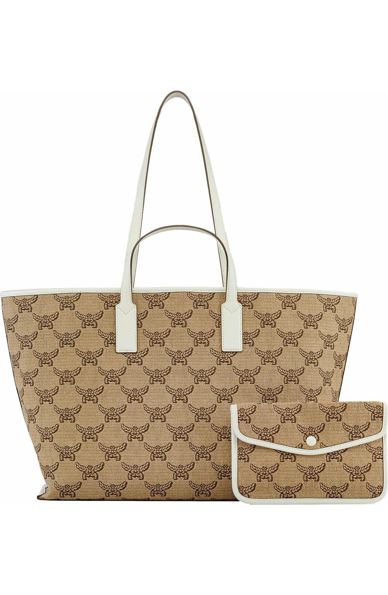 MCM Himmel Shopper in Lauretos Raffia Jacquard, Alternate, color,
