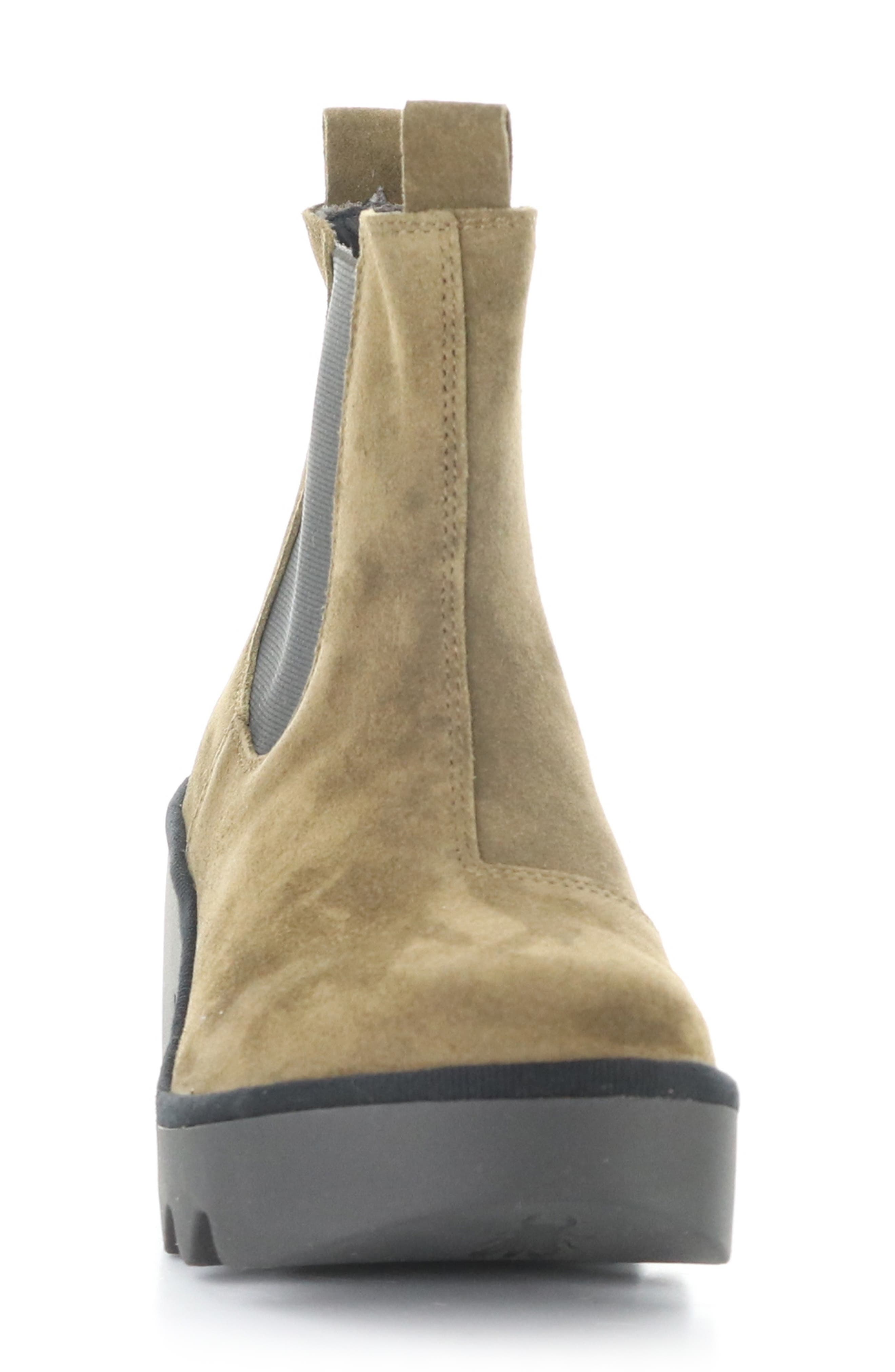 Fly London Trig Platform Chelsea Boot, Alternate, color, Elephant Oil Suede