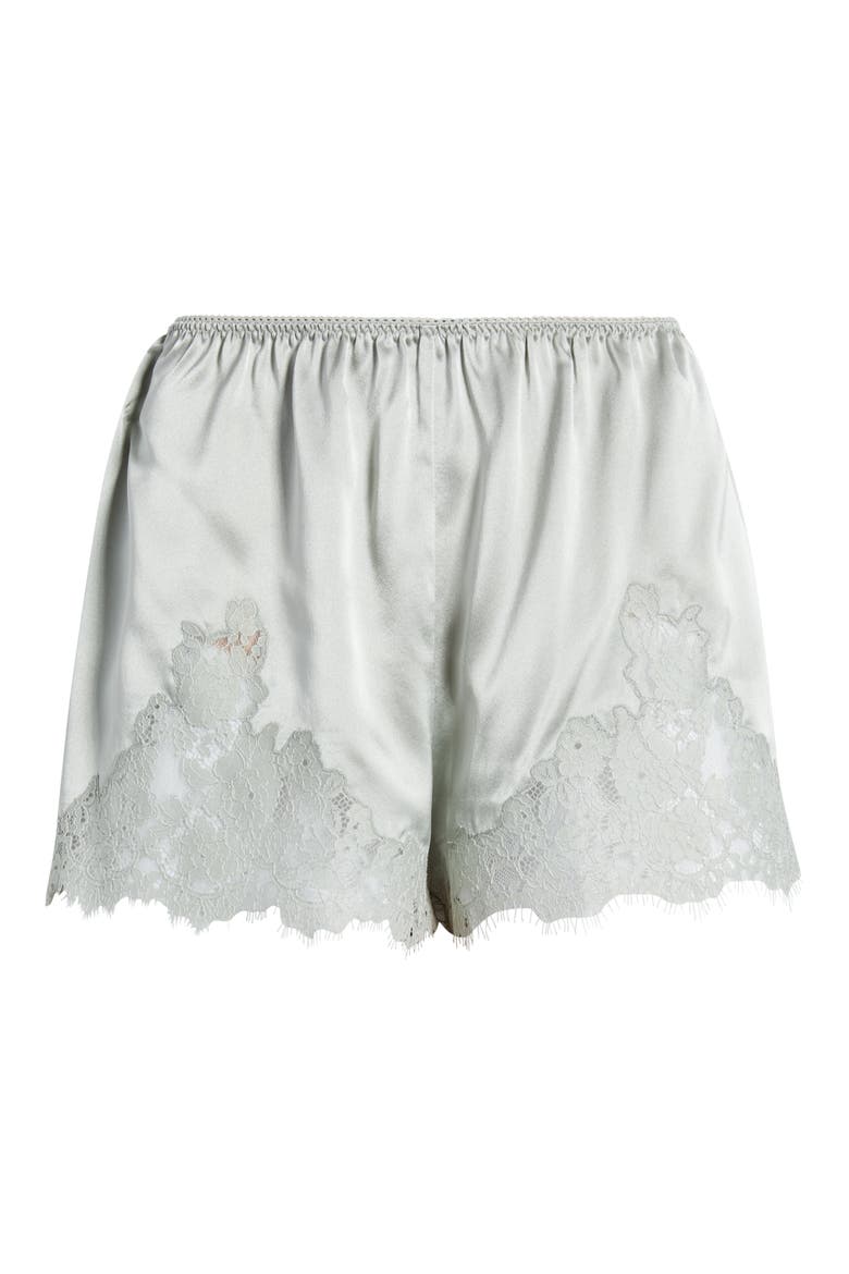 Iona Lace Trim Silk Satin Shorts, Alternate, color, EUCALYPTUS