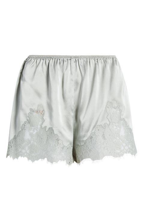 Iona Lace Trim Silk Satin Shorts