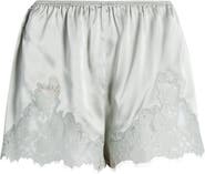 DÔEN Iona Lace Trim Silk Satin Shorts