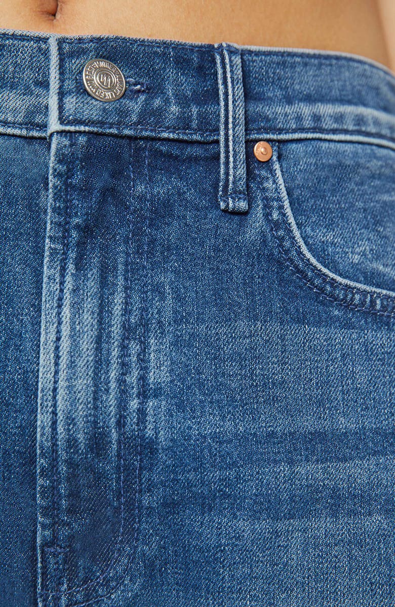 MOTHER Lil Half Pipe Flood High Waist Ankle Wide Leg Jeans, Alternate, color, Black And Blue