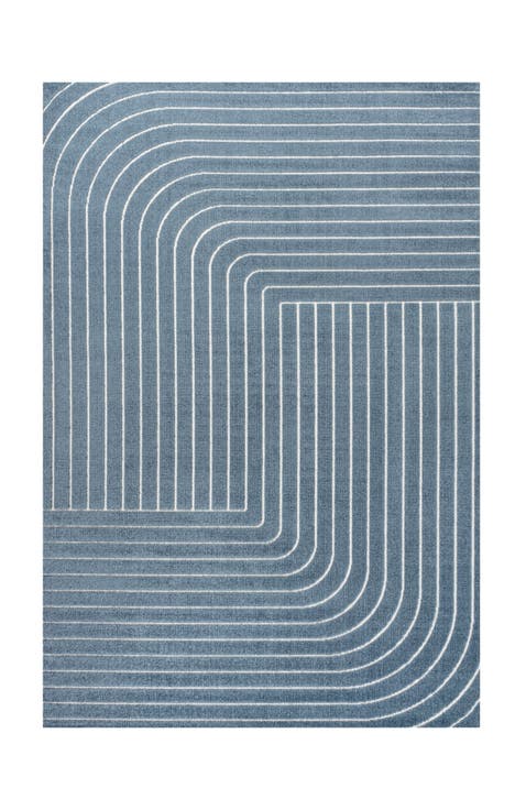 Odense High-Low Minimalist Angle Geometric Indoor/Outdoor Area Rug