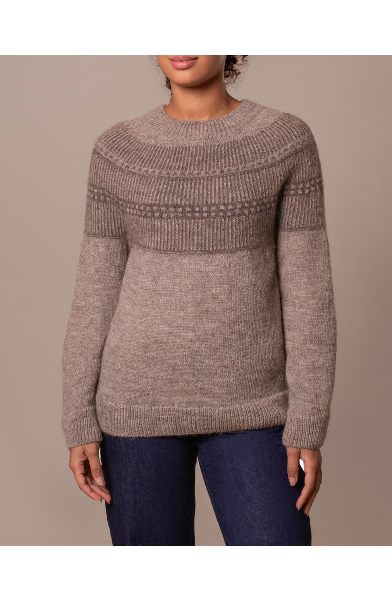 Celtic & Co. British Wool Yoke Pattern Sweater, Alternate, color, Natural