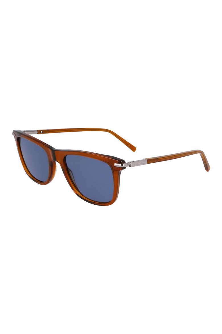 54mm Modified Rectangular Sunglasses, Alternate, color, TRANSPARENT BROWN