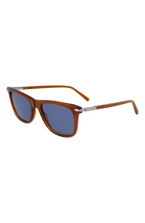 Ferragamo 54mm Modified Rectangular Sunglasses In Transparent Brown