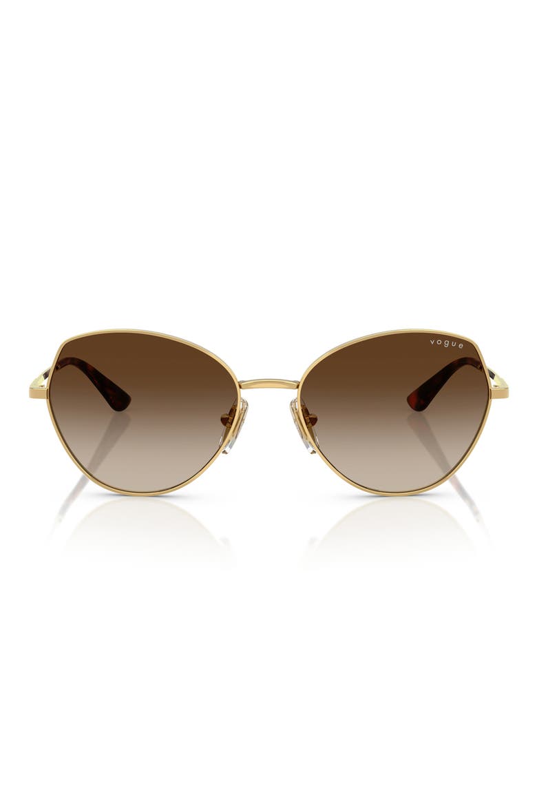 56mm Gradient Oval Sunglasses, Main, color, GOLD
